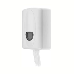 Poetsroldispenser mini kunststof wit