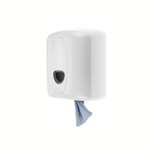 Poetsroldispenser midi kunststof wit