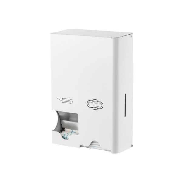 Maandverband- & tampondispenser klein RVS wit