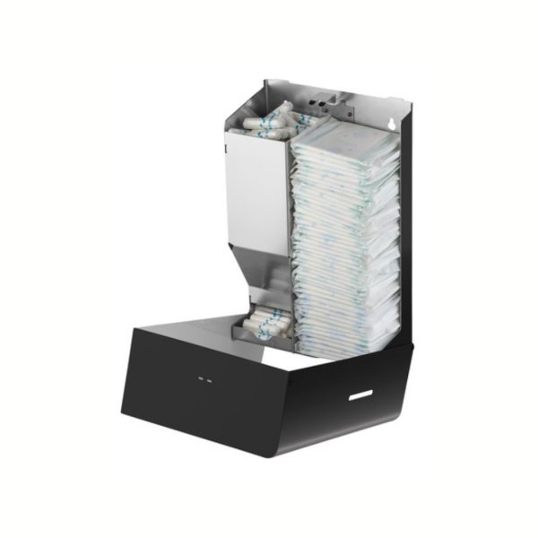 Maandverband- & tampondispenser klein RVS zwart
